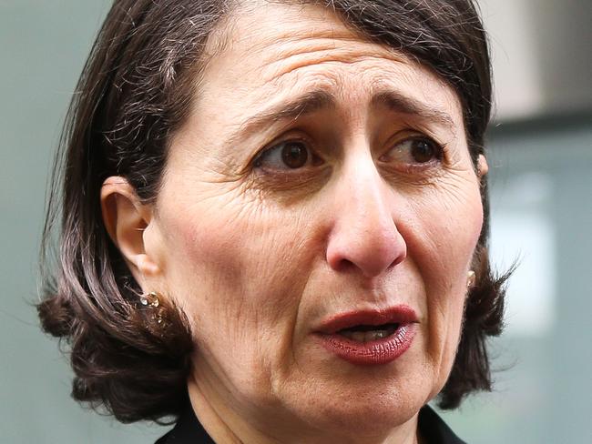 SYDNEY, AUSTRALIA - NewsWire Photos, NOVEMBER 01 2021: Former NSW Premier Gladys Berejiklian addresses the media at ICAC in Sydney. Picture: NCA Newswire / Gaye Gerard