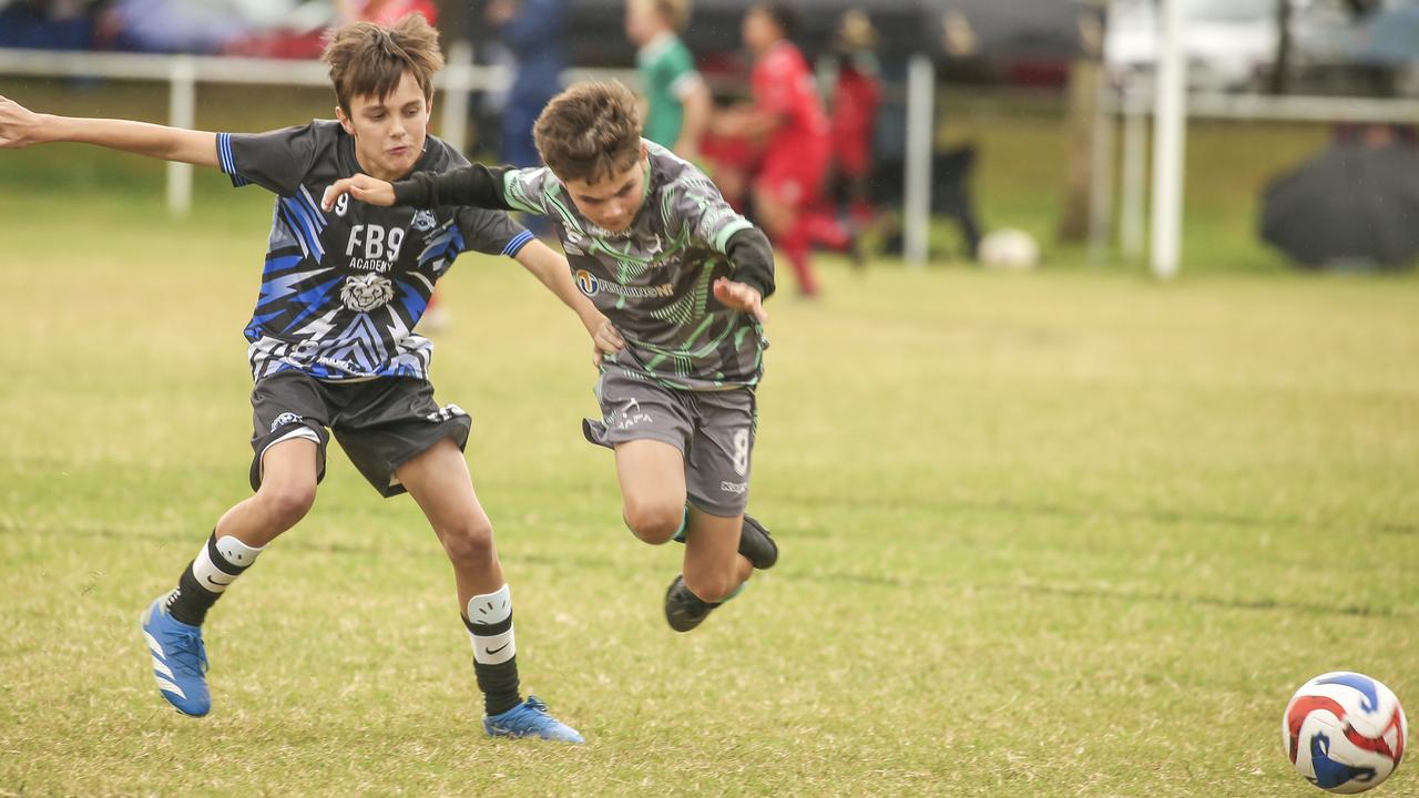 U/12 Football NT (Green Socks) V the FB 9 Academy in the Premier Invitational Football Carnival at Nerang. Picture: Glenn Campbell