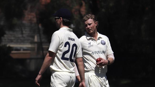 Geelong were able to restrict Carlton to 8-237 on day one. Picture: Carey Neate.