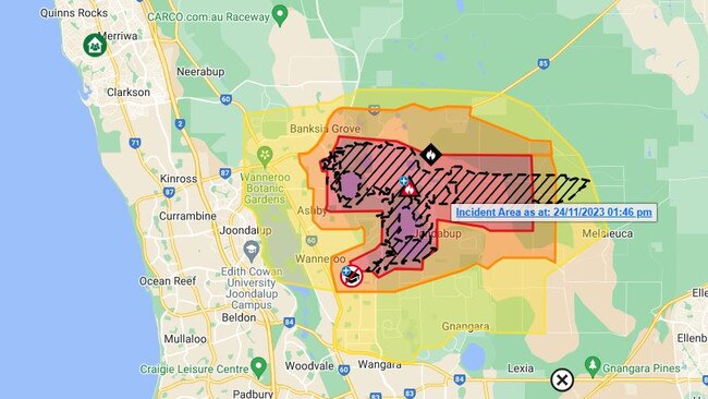 Residents have been told to evacuate as their lives and homes are threatened. Picture: Emergency WA