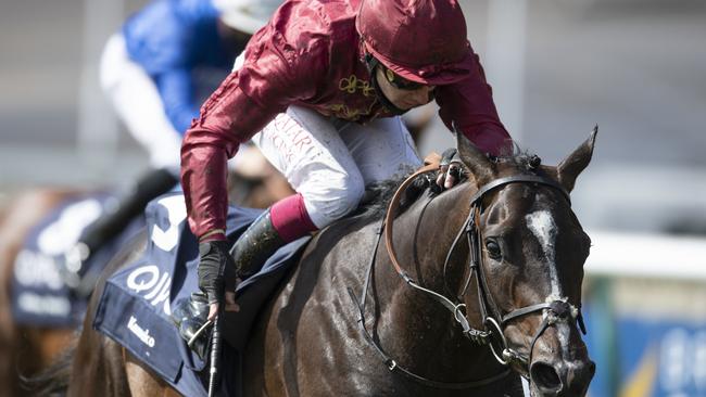 Kameko wins the Group 1 English 2000 Guineas at Newmarket.