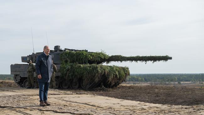 Chancellor Olaf Scholz is facing pressure to supply German-built Leopard 2 tanks. Picture: AFP