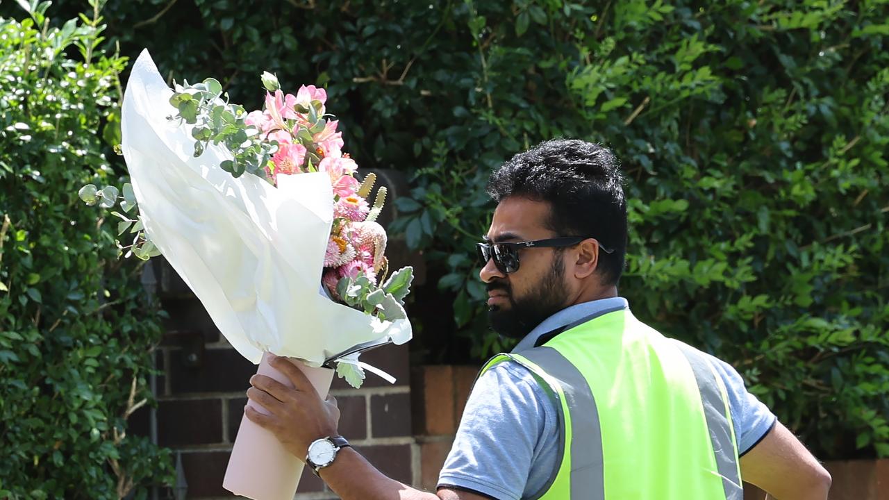 Flowers delivered to the house of former Transport Minister Jo Haylen in Marrickville. Picture: Rohan Kelly