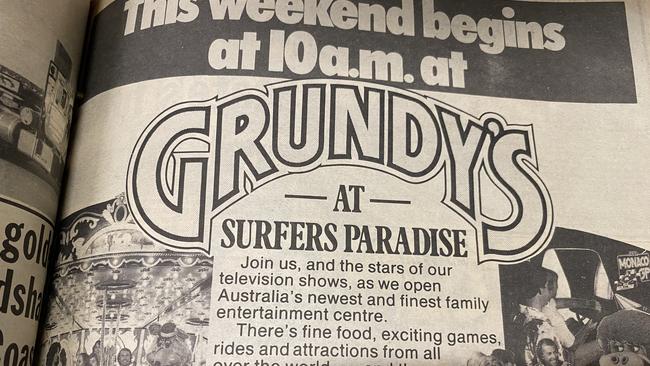 Grundy's Surfers Paradise opening coverage from the Gold Coast Bulletin, March 1981