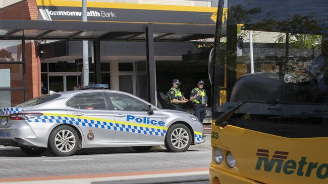 Rosny bus mall, Metro bus and Tasmania Police. Picture: Chris Kidd