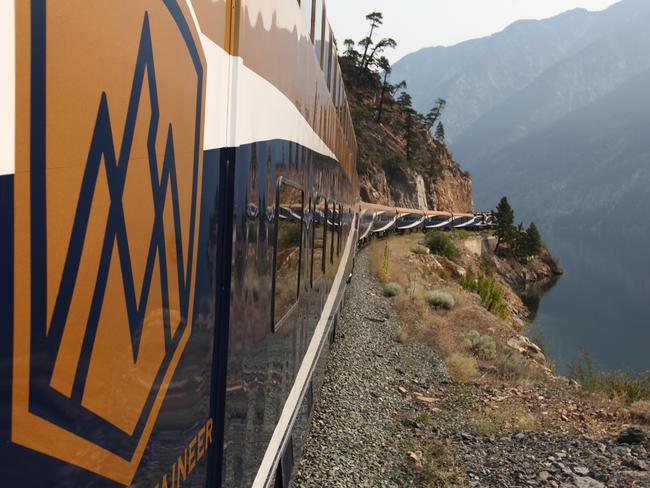 The Rocky Mountaineer hugs the edges of Canada’s steep mountain faces.