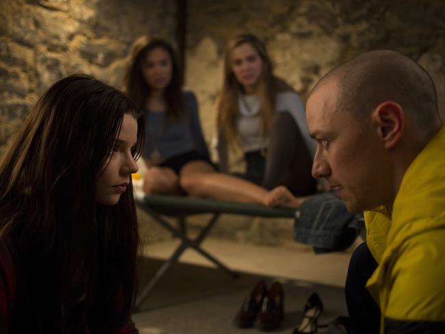 Anya Taylor-Joy, left, and James McAvoy, right, in a scene from horror thriller Split. Picture: John Baer / Universal Pictures / AP