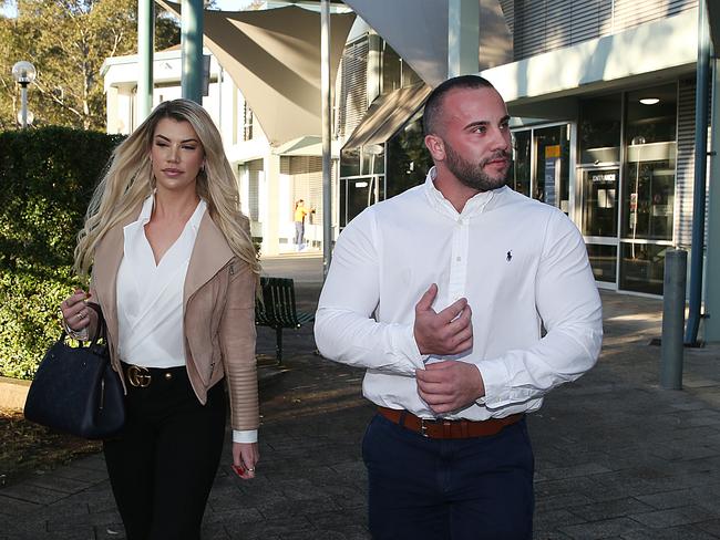 Barlin and Shaw leaving Gosford Court after an earlier appearance.