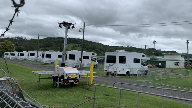 NSW Health has set up a temporary Covid quarantine facility using motorhomes at the Lismore Showgrounds.