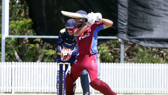 The Gold Coast Dolphins playing in the semi-final of the Qld Premier Cricket one day competition against University of Queensland at Bill Pippen Oval. 10 October 2021 Robina Picture by Richard Gosling