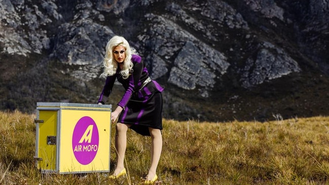 Air Mofo flight attendant in the Tasmanian wild