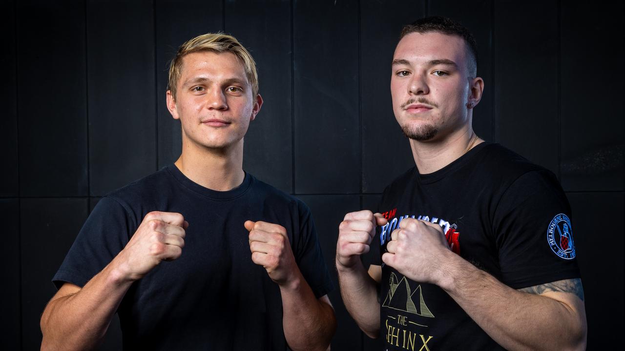 Nikita Tszyu and Ben Bommber ahead of their fight. Picture: Jake Nowakowski
