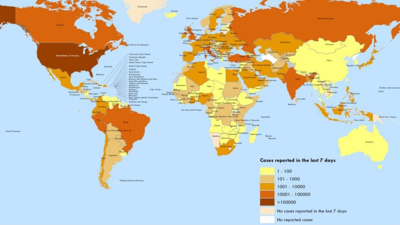 The number of confirmed COVID-19 cases reported from April 29 to May 5. Picture: WHO