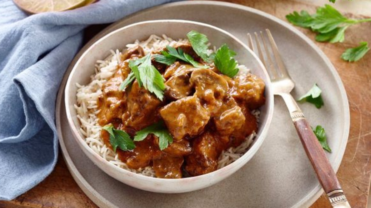 Slow cooker beef stroganoff.