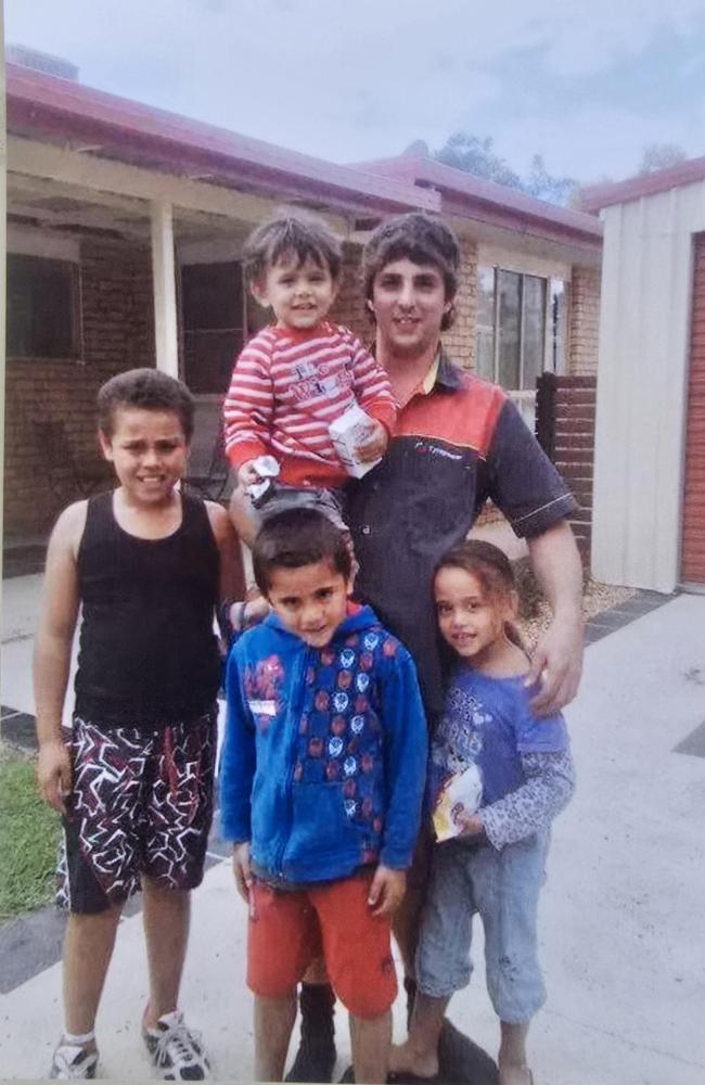 Donald 'Donnie' Rabbitt (wearing polo shirt) with his younger nieces and nephews. Picture: Supplied