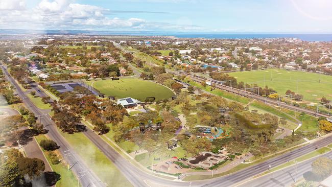 An artist impression of the Morton Road Sports and Community Hub development. Picture: Onkaparinga Council