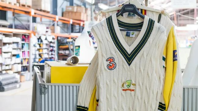 An Australian cricket jumper knitted by Silver Fleece Picture: Supplied