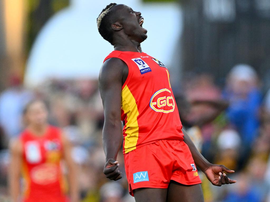 Mabior Chol of the Suns. Picture: Morgan Hancock/AFL Photos via Getty Images