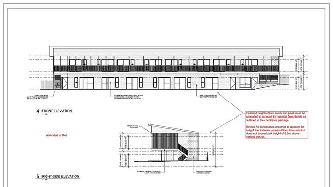 The outside of the structure containing 14 units. The plan has been approved to be developed on an empty lot at 1 Hodge Street, Kingaroy.