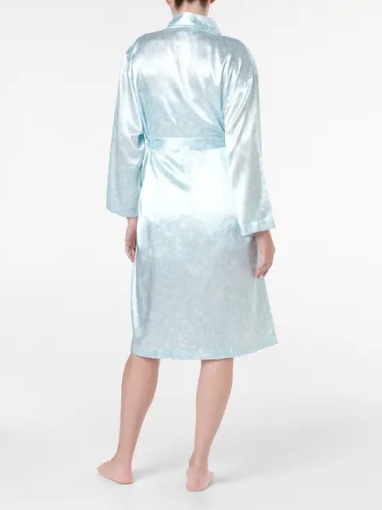 Morgan & Finch Satin Bathrobe. Picture: Bed, Bath n' Table.