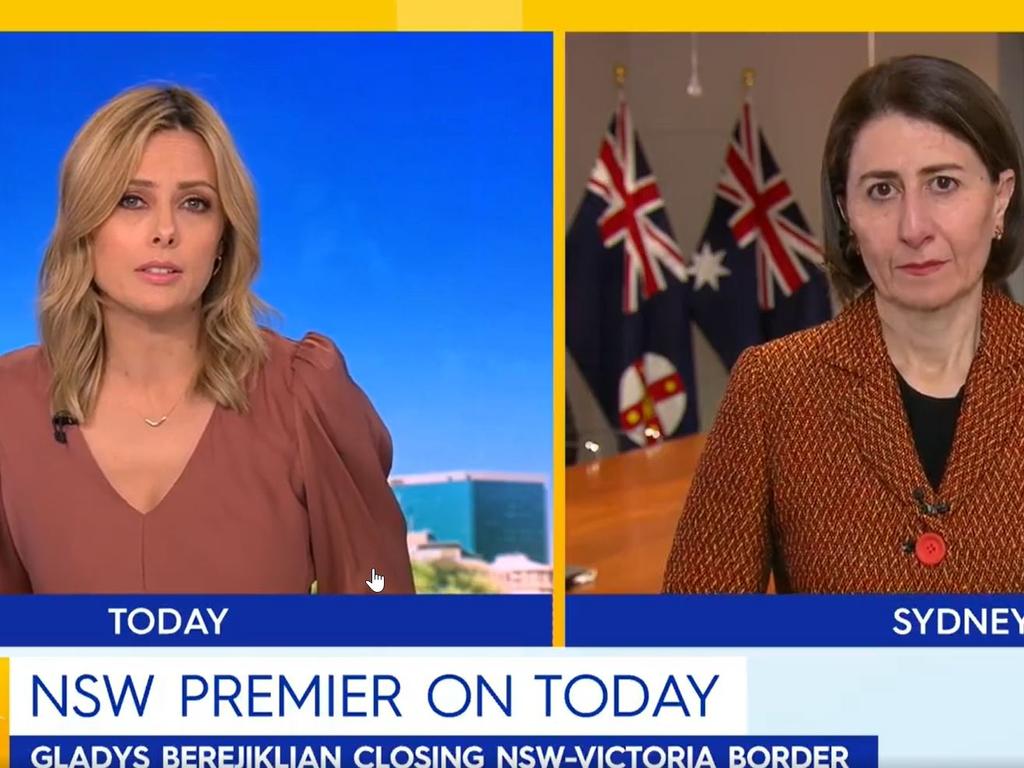 A comment made by Gladys Berejiklian on the Today Show has resulted in her being dragged into a lawsuit over so-called mandatory vaccinations. Picture: Nine via NCA NewsWire