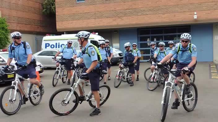 Bike Police on duty in Castle Hill 