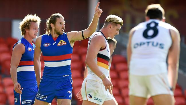 Marcus Bontempelli played the ultimate captain’s game on Sunday. Picture: Matt Roberts/AFL Photos/via Getty Images