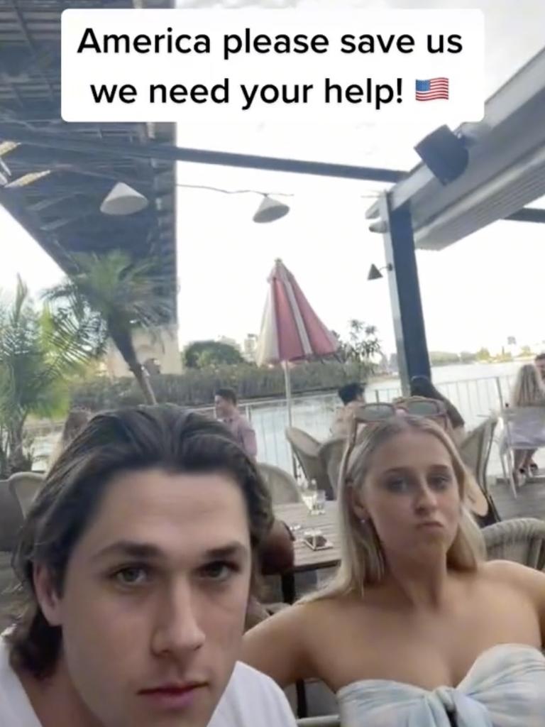 Aussies responded to Owens’ comments to post videos on TikTok of them being ‘imprisoned’ at the pub with their friends. Picture: TikTok/@maybemackenzie