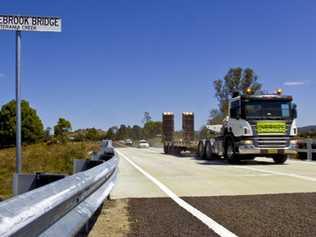 BRIDGING THE GAP: The new Blakebrooke Bridge became an instant success yesterday after being officially opened by Lismore mayor Jenny Dowell. Picture: JAY CRONAN 