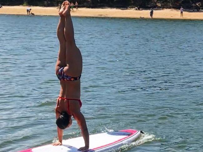 Hannah Clarke doing a handstand. Picture: Supplied