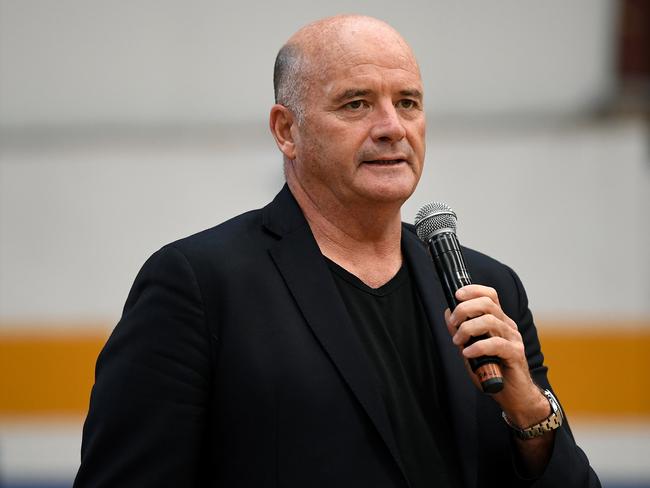 TSE chairman Paul Smith speaks during a Sydney Kings 2019-20 NBL Season Media Launch at Auburn Basketball Centre in Sydney, Tuesday, October 1, 2019. (AAP Image/Joel Carrett) NO ARCHIVING