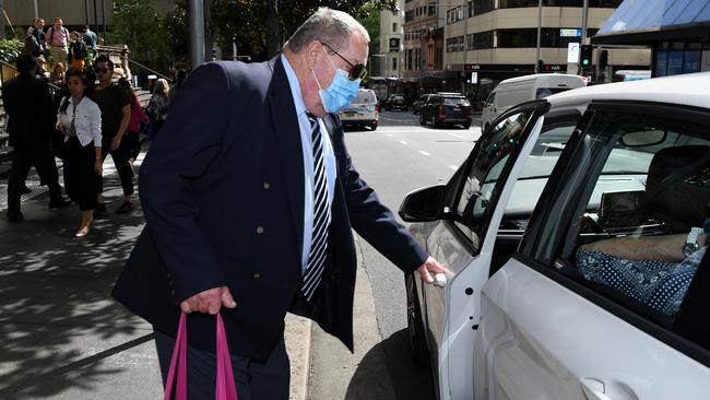 Stuart Mould leaves the Downing Centre court in Sydney. Picture: NCA NewsWire/Joel Carrett