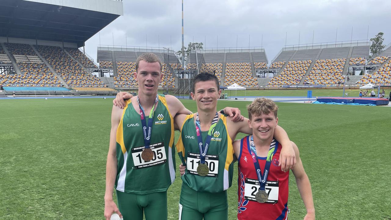 Luke Unwin, middle, with Sam Wilson, left, and Brock Dawson.