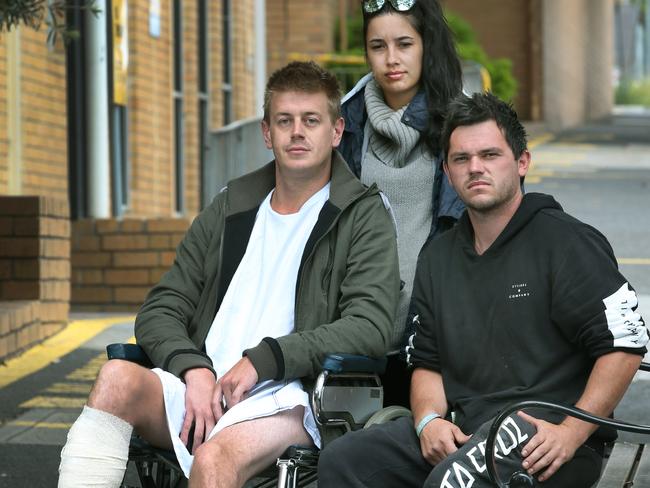 Jasmine Linn, Tim Hunt and Luke Boud were all injured in the stampede. Picture: David Crosling
