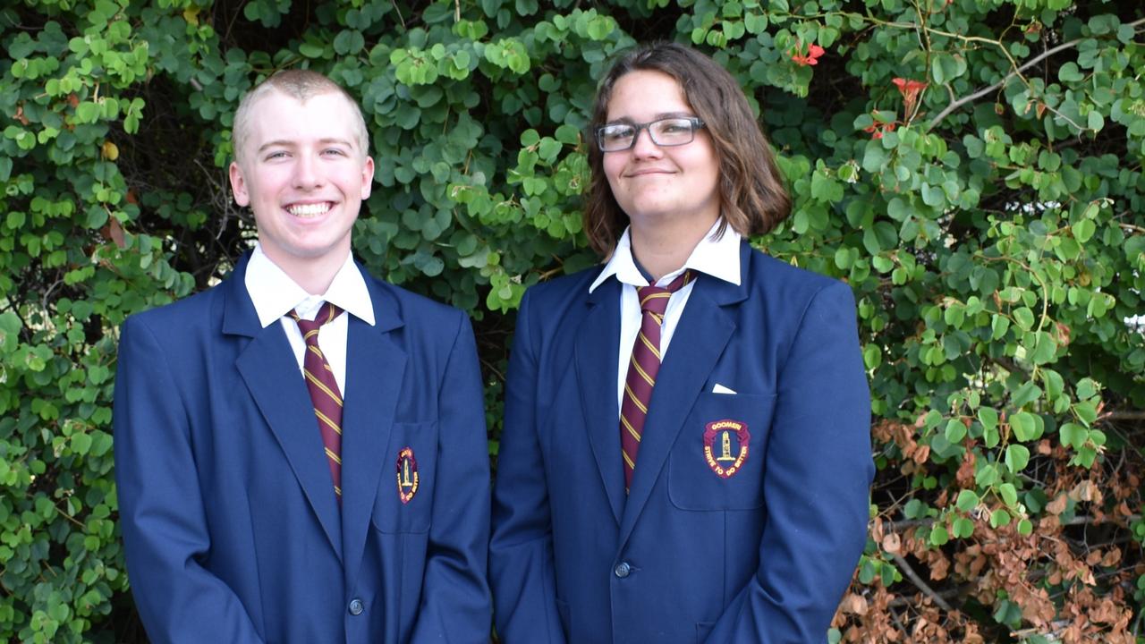 Goomeri School captains: Left to right- Banjo Winnacott and Eden Prescott