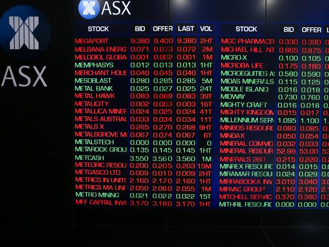 SYDNEY, AUSTRALIA: NewsWire Photos: JANUARY 22 2024: A general view of the digital boards at the ASX in Sydney.  Picture: NCA NewsWire / Gaye Gerard