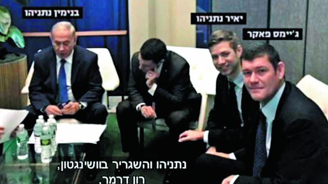 James Packer, right, in a meeting with Israeli Prime Minister Benjamin Netanyahu,  left.