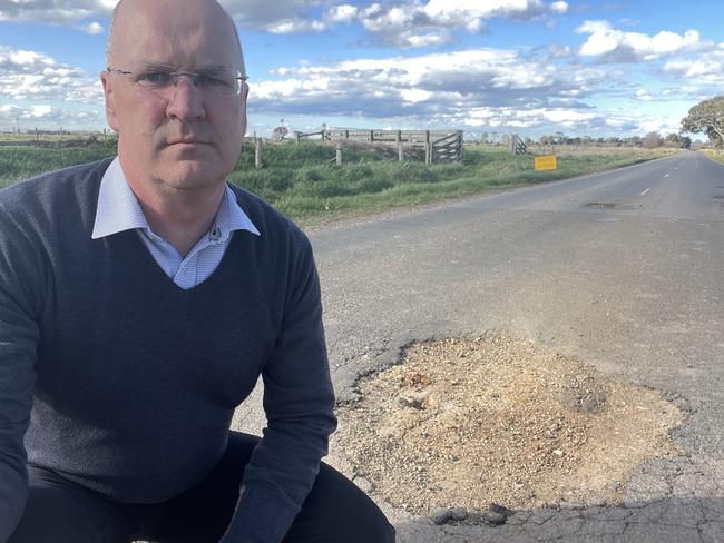 Gippsland South MP Danny O'Brien along the Sale-Toonagabbie Road.