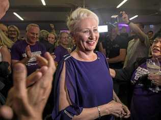 Independent candidate for Wentworth Kerryn Phelps is seen at a Wentworth by-election evening function at North Bondi Life Saving Club, Sydney, Saturday, October 20, 2018. Picture: CHRIS PAVLICH