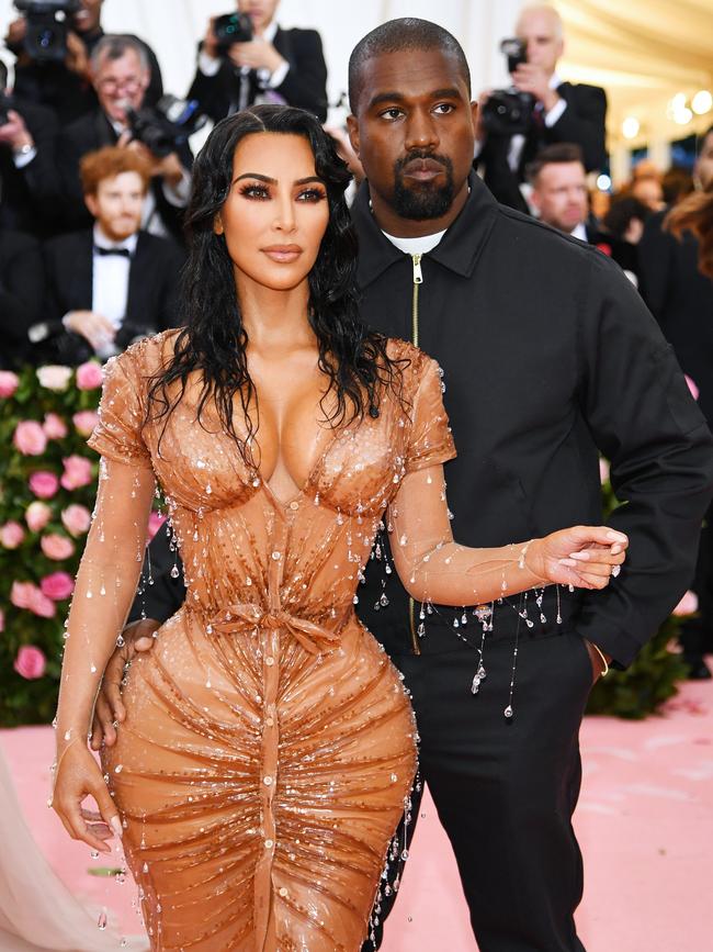 With husband Kanye West at the Met Gala. Picture: Getty Images