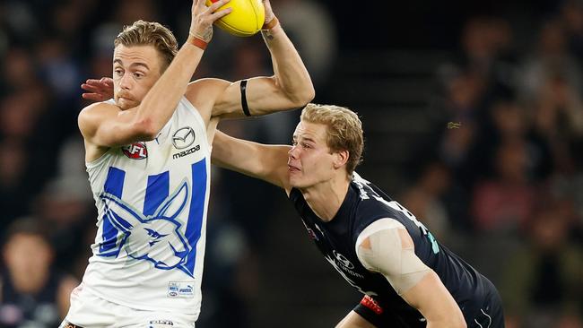 Hugh Greenwood has been a long way from an A-grader at the Roos so far. Picture: Michael Willson/AFL Photos