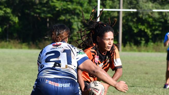 The Herbert River Crushers Women’s team drew 20-20 with Townsville Brothers in a hard-fought contest in Ingham on Saturday. Picture: Cameron Bates