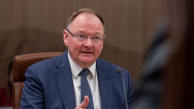 Minister for Community Services, Aboriginal Affairs, Children and Youth, Roger Jaensch at the estimates in parliament. Picture: Linda Higginson.