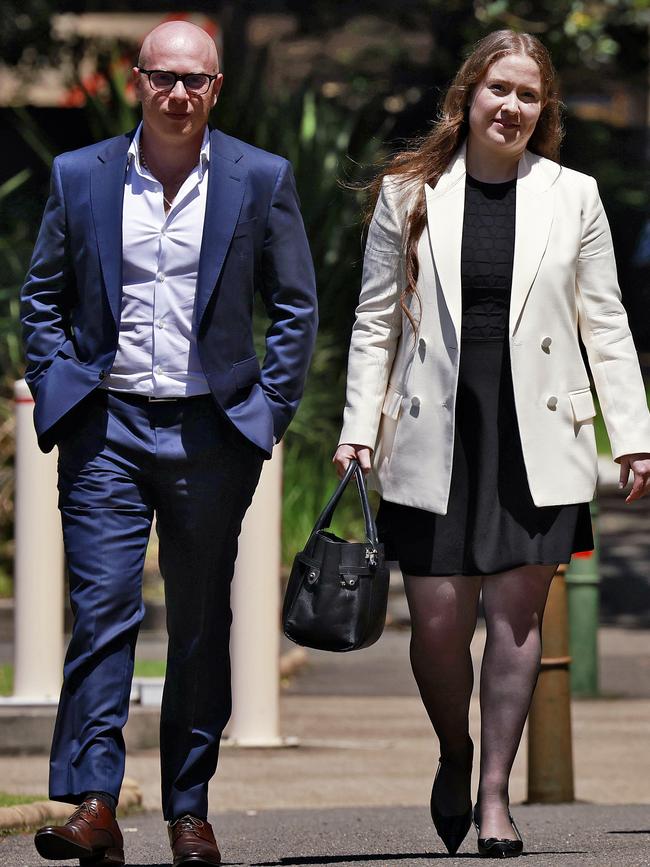 Paula Hitchcock leaves court with her husband Nassib Thoumi. Picture: Sam Ruttyn