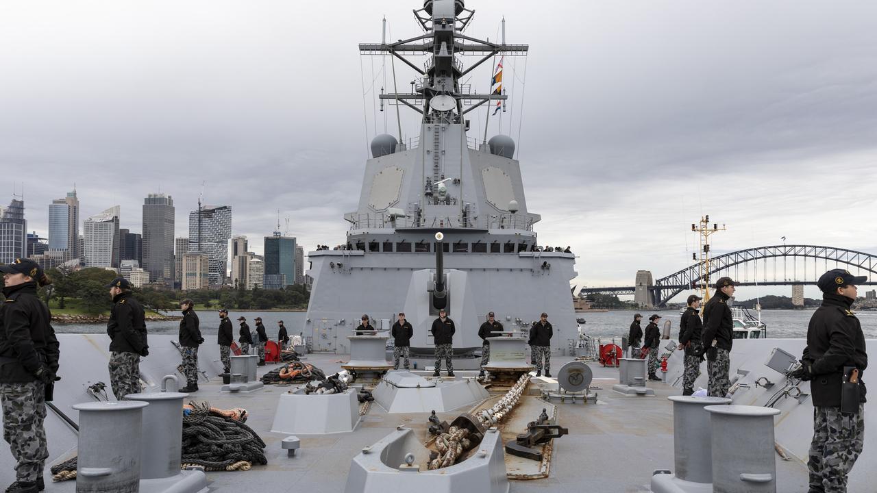 HMAS Brisbane departs Fleet Base East in Sydney, New South Wales for Exercise Talisman Sabre 2021. Picture: Defence