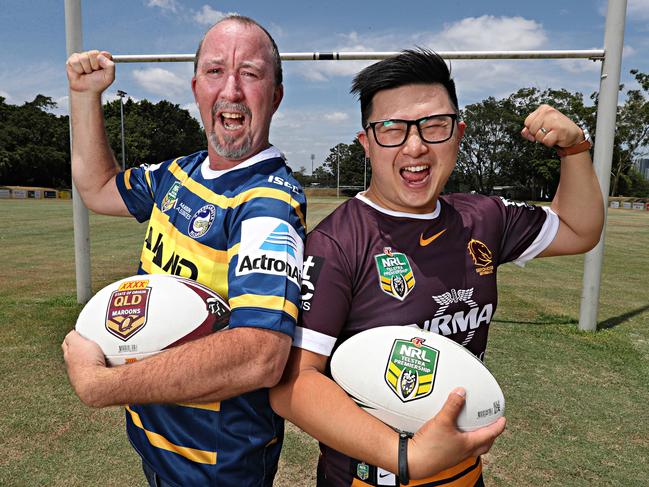 Sam Rohlf and  Wilfred Zee Supercoach   Former champs at Brothers rugby Club. Pic Annette Dew