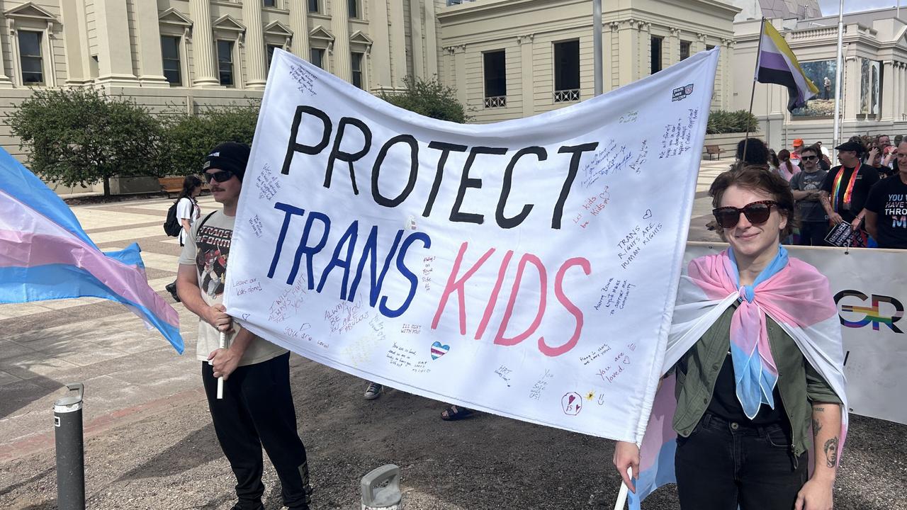 The group marched through the CBD.