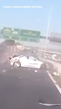 WATCH: Dashcam captures shocking moment a truck and Mercedes collide on the Western Ring Road