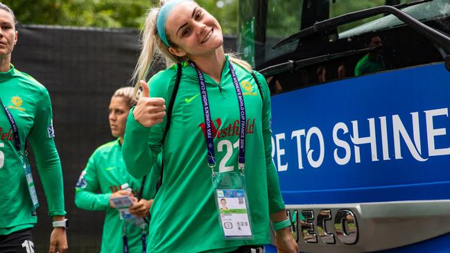 06/06/2019: The Matildas; Australian Womens Soccer team in training in yesterday in Valenciennes ahead of their 2019 World Cup campaign. Emily Gielnik and Ellie Carpenter. PIC: FFA