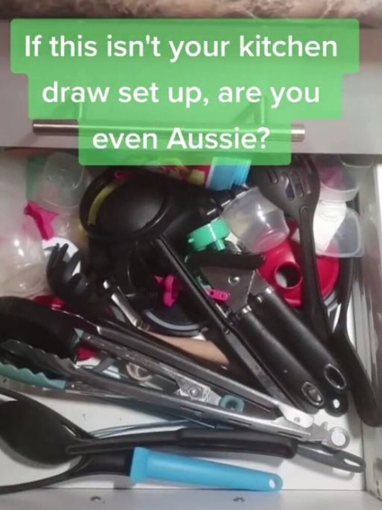 Second drawer is for big utensils – duh.